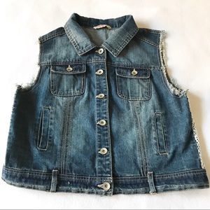 Highway Jeans Back Lace Boho Style Jean Vest